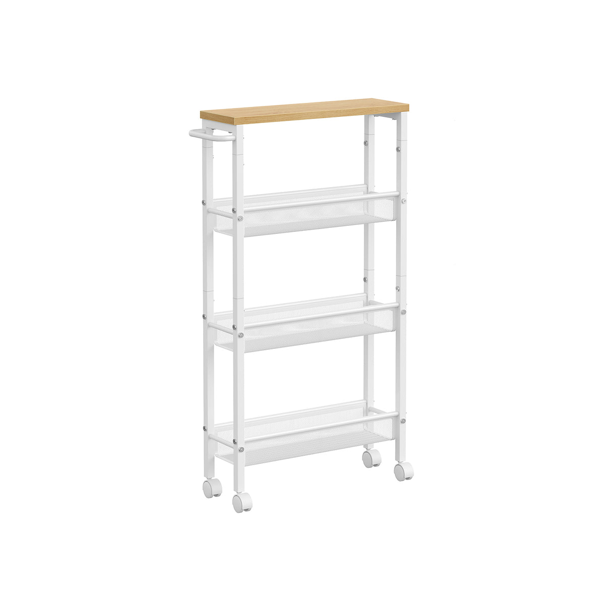 Extra Smalle Keukentrolley met 4 Niveaus, 13 x 45,4 x 77 cm
