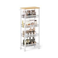 Smalle Keukentrolley met 5 Niveaus op Wielen, 22 x 45,4 x 99,6 cm