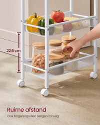 Smalle Keukentrolley met 5 Niveaus op Wielen, 22 x 45,4 x 99,6 cm