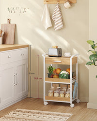 Verrijdbare Opbergwagen met 3 Niveaus en Lade, 30 x 46,2 x 70,5 cm