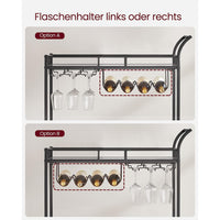 Serveerwagen op Wielen met 2 Spiegelglazen Planken en Flessenhouders, 80 x 38 x 77,5 cm