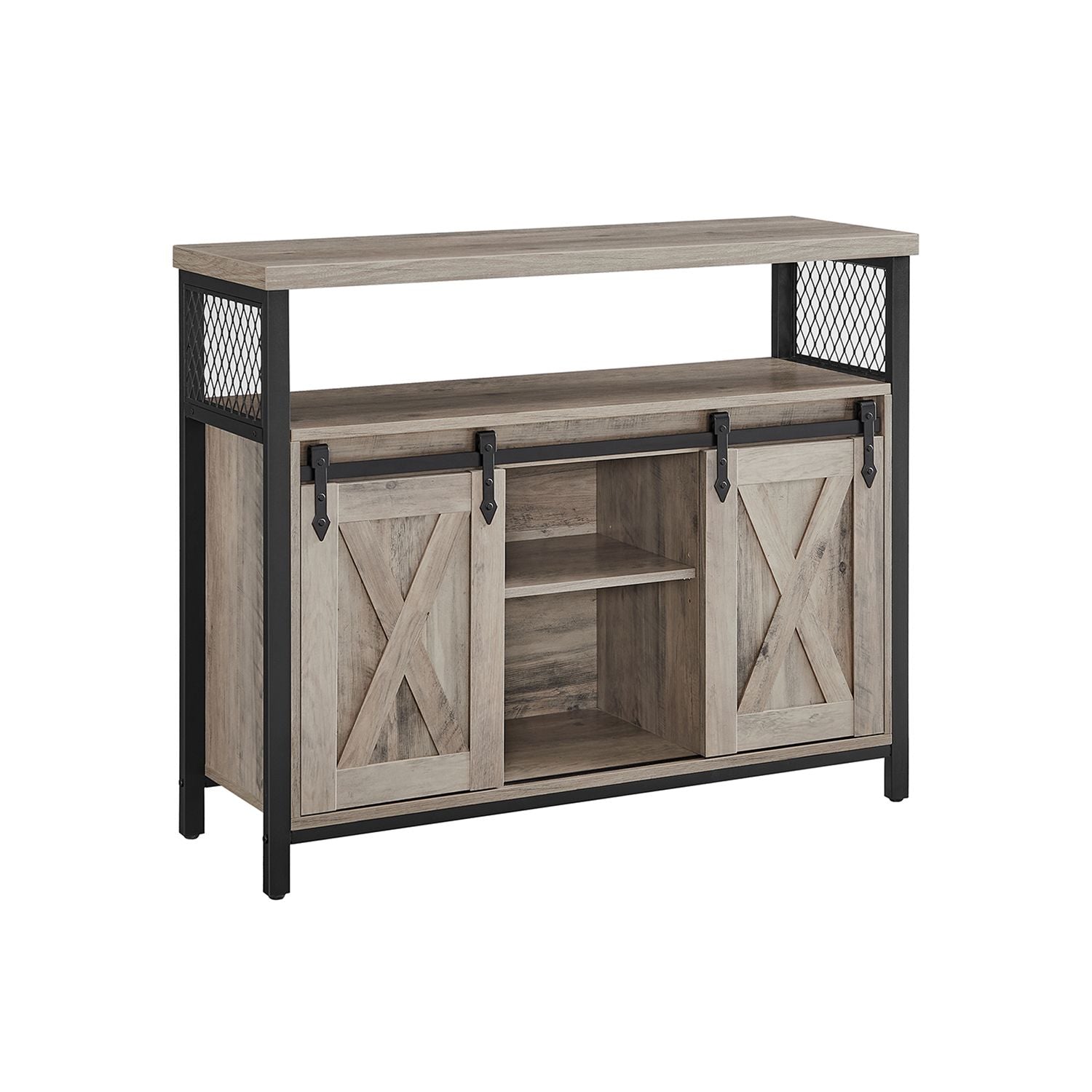 Industrieel Dressoir met 2 Schuifdeuren en Verstelbare Plank