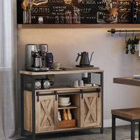 Industrieel Dressoir met 2 Schuifdeuren en Verstelbare Plank