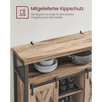 Industrieel Dressoir met 2 Schuifdeuren en Verstelbare Plank