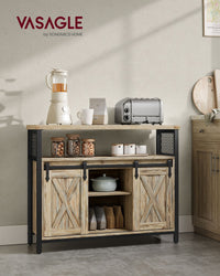 Industrieel Dressoir met 2 Schuifdeuren en Verstelbare Plank