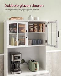 Keukenkast met Glazen Deuren, Verstelbare Planken en Lade, 73 x 180 cm