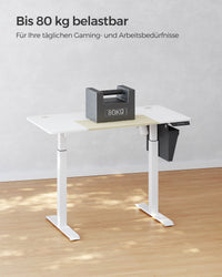 Elektrisch Zit-Sta Bureau met Gesplitst Blad, Stoffen Zak en 4 Geheugenstanden