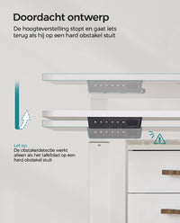 Elektrisch Zit-Sta Bureau met Gesplitst Blad, Stoffen Zak en 4 Geheugenstanden