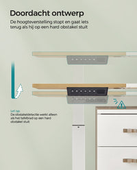 Elektrisch Zit-Sta Bureau met Gesplitst Blad, Stoffen Zak en 4 Geheugenstanden
