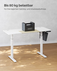 Elektrisch Zit-Sta Bureau met Gesplitst Blad, Stoffen Zak en 4 Geheugenstanden