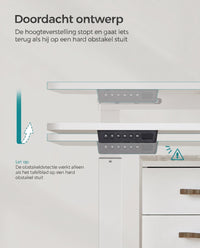 Elektrisch Zit-Sta Bureau met Gesplitst Blad, Stoffen Zak en 4 Geheugenstanden