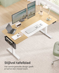 Elektrisch Zit-Sta Bureau met 2 Stopcontacten en 3 Haken, 70 x 160 cm