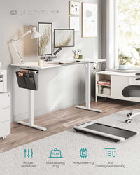 Elektrisch Zit-Sta Bureau met 2 Stopcontacten en 3 Haken, 70 x 160 cm