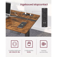 Elektrisch Zit-Sta Bureau met Stopcontact en Lade, 4 Geheugenstanden