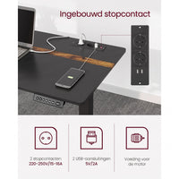 Elektrisch Zit-Sta Bureau met Stopcontact en Lade, 4 Geheugenstanden
