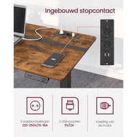 Elektrisch Zit-Sta Bureau met Stopcontact en Lade, 4 Geheugenstanden