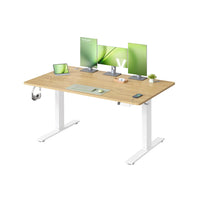 Elektrisch Zit-Sta Bureau met USB-C Snellader en Plank voor Stekkerdoos, 80 cm Diep