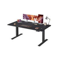 Elektrisch Zit-Sta Bureau met USB-C Snellader en Plank voor Stekkerdoos, 80 cm Diep