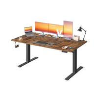 Elektrisch Zit-Sta Bureau met USB-C Snellader en Plank voor Stekkerdoos, 80 cm Diep