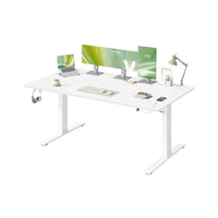 Elektrisch Zit-Sta Bureau met USB-C Snellader en Plank voor Stekkerdoos, 80 cm Diep