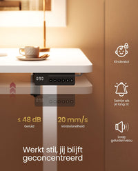 Elektrisch Zit-Sta Bureau met Zitherinnering, 4 Geheugenstanden en 2 Haken
