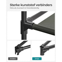 Stoffen Kledingkast met 12 Planken, Kledingroede en 3 Roldeuren, 150 x 45 x 175 cm