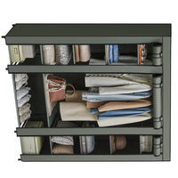Stoffen Kledingkast met 12 Planken, Kledingroede en 3 Roldeuren, 150 x 45 x 175 cm
