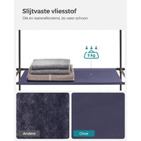 Stoffen Kledingkast met 12 Planken, Kledingroede en 3 Roldeuren, 150 x 45 x 175 cm