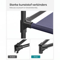 Stoffen Kledingkast met 12 Planken, Kledingroede en 3 Roldeuren, 150 x 45 x 175 cm