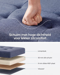 Opbergbank met Deksel en Houten Poten, 76 of 110 cm