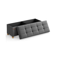 Opbergbank met Deksel en Houten Poten, 76 of 110 cm