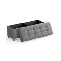 Opbergbank met Deksel en Houten Poten, 76 of 110 cm