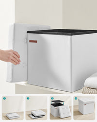 Opvouwbare Opbergpoef van Kunstleer met 40 Liter Ruimte