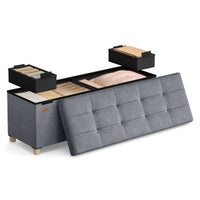 Opvouwbare Opbergbank met Deksel en Fluwelen Zitting, 110 cm