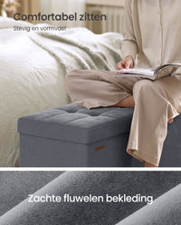 Opvouwbare Opbergbank met Deksel en Fluwelen Zitting, 110 cm