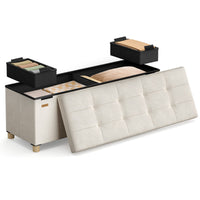 Opvouwbare Opbergbank met Deksel en Fluwelen Zitting, 110 cm