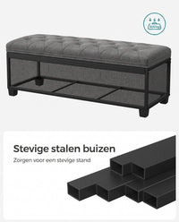 Opvouwbare Opbergbank met Afneembare Hoes, 110 cm