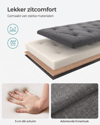 Opvouwbare Opbergbank met Afneembare Hoes, 110 cm