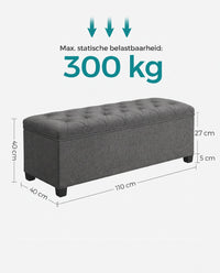 Opvouwbare Opbergbank met Afneembare Hoes, 110 cm