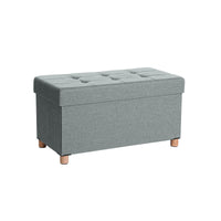 Opbergbank met Deksel en Houten Poten, 76 of 110 cm