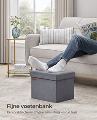 Opvouwbare Opbergpoef van Fluweel met Deksel
