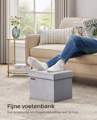 Opvouwbare Opbergpoef van Fluweel met Deksel