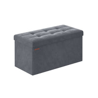 Opbergbank van Fluweel met Opklapbare Zitting, 76 of 110 cm Breed