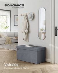 Opbergbank van Fluweel met Opklapbare Zitting, 76 of 110 cm Breed