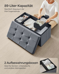 Opbergbank van Fluweel met Opklapbare Zitting, 76 of 110 cm Breed
