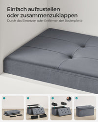 Opbergbank van Fluweel met Opklapbare Zitting, 76 of 110 cm Breed