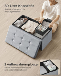 Opbergbank van Fluweel met Opklapbare Zitting, 76 of 110 cm Breed