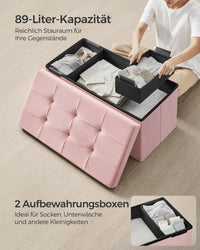 Opbergbank van Fluweel met Opklapbare Zitting, 76 of 110 cm Breed