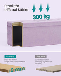 Opbergbank van Fluweel met Opklapbare Zitting, 76 of 110 cm Breed