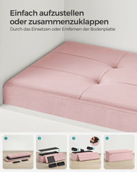Opbergbank van Fluweel met Opklapbare Zitting, 76 of 110 cm Breed